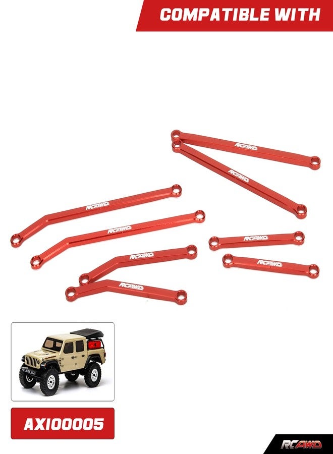 RCAWD Aluminum Alloy 50mm 78mm 70mm 39mm Linkage Toe Link Tie Rod Set for Axial 1-24 Scx24 Jeep Jt Gladiator Crawlers Hops Up Parts(Red) - Image 4